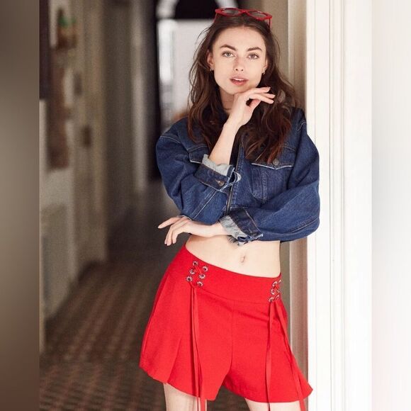 The Kooples Red Lace Up Shorts XS - Picture 9 of 9
